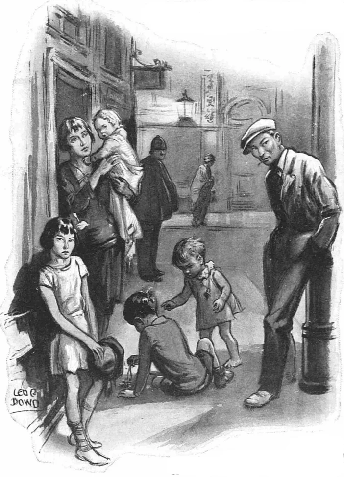 1929.11.30 Peh Der Chen image in Limehouse The Graphic Illustration from article ‘Here is the Real Limehouse: Its Romance and Tragedy: By a Chinese Visitor to London’, Pêh Der Chen. The Graphic, 30 November 1929. ‘Pêh Der Chen’ was the pseudonym of Henry Petersen, a white author of Scandinavian descent from Hong Kong.