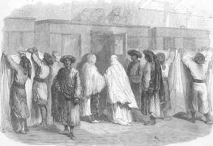 "Departure of the Queen and Royal family of Oude from Southampton," from the Illustrated London News, 1856. Image: Public domain, via Wikimedia Commons
