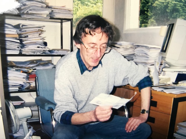 Peter J. Aspinall at his office at South East Institute of Public Health (SEIPH) c.1999-2000. Image courtesy of June Hitchcock © June Hitchcock