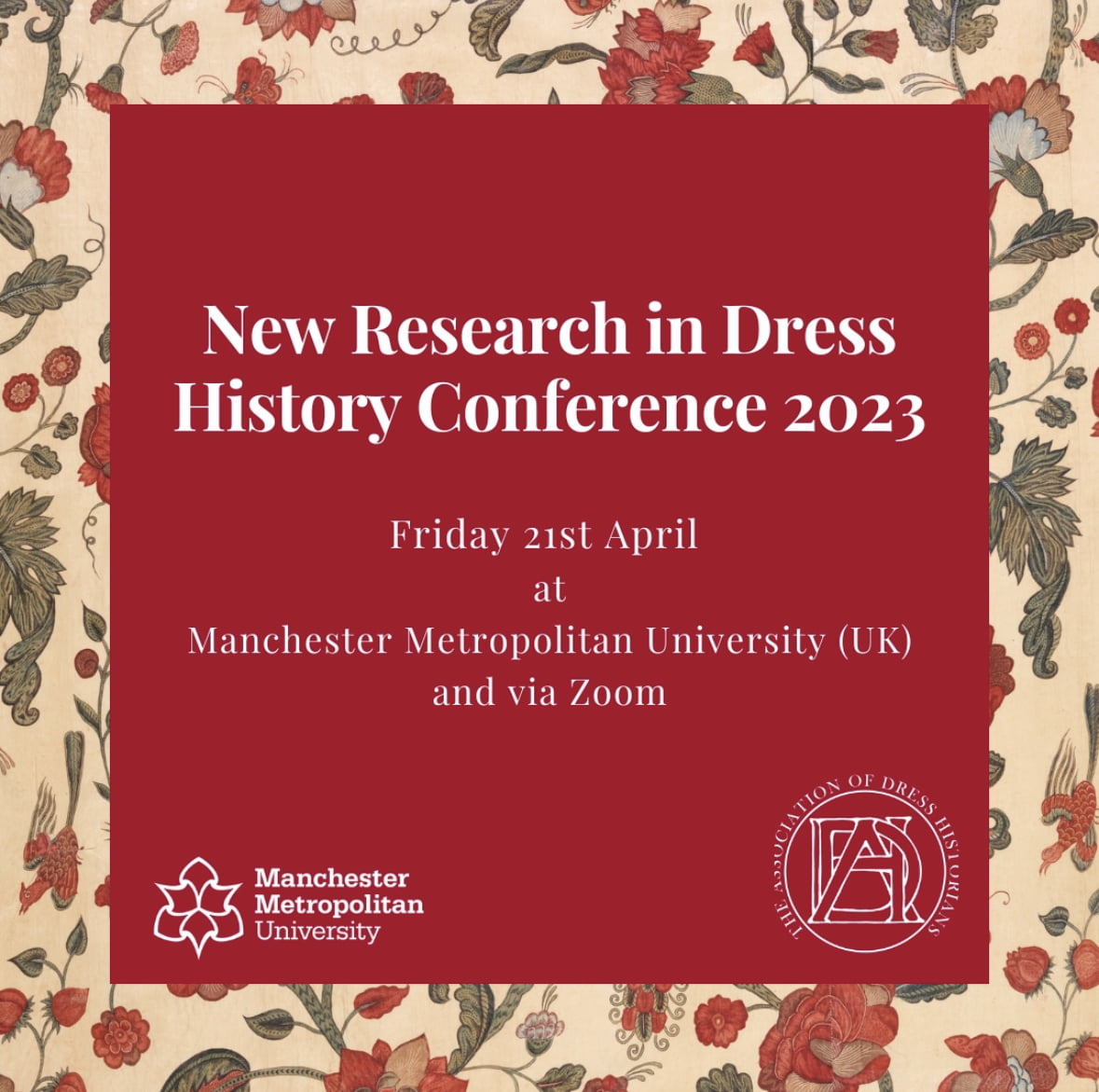 Graphic of the Association of Dress Historian's annual conference 2023